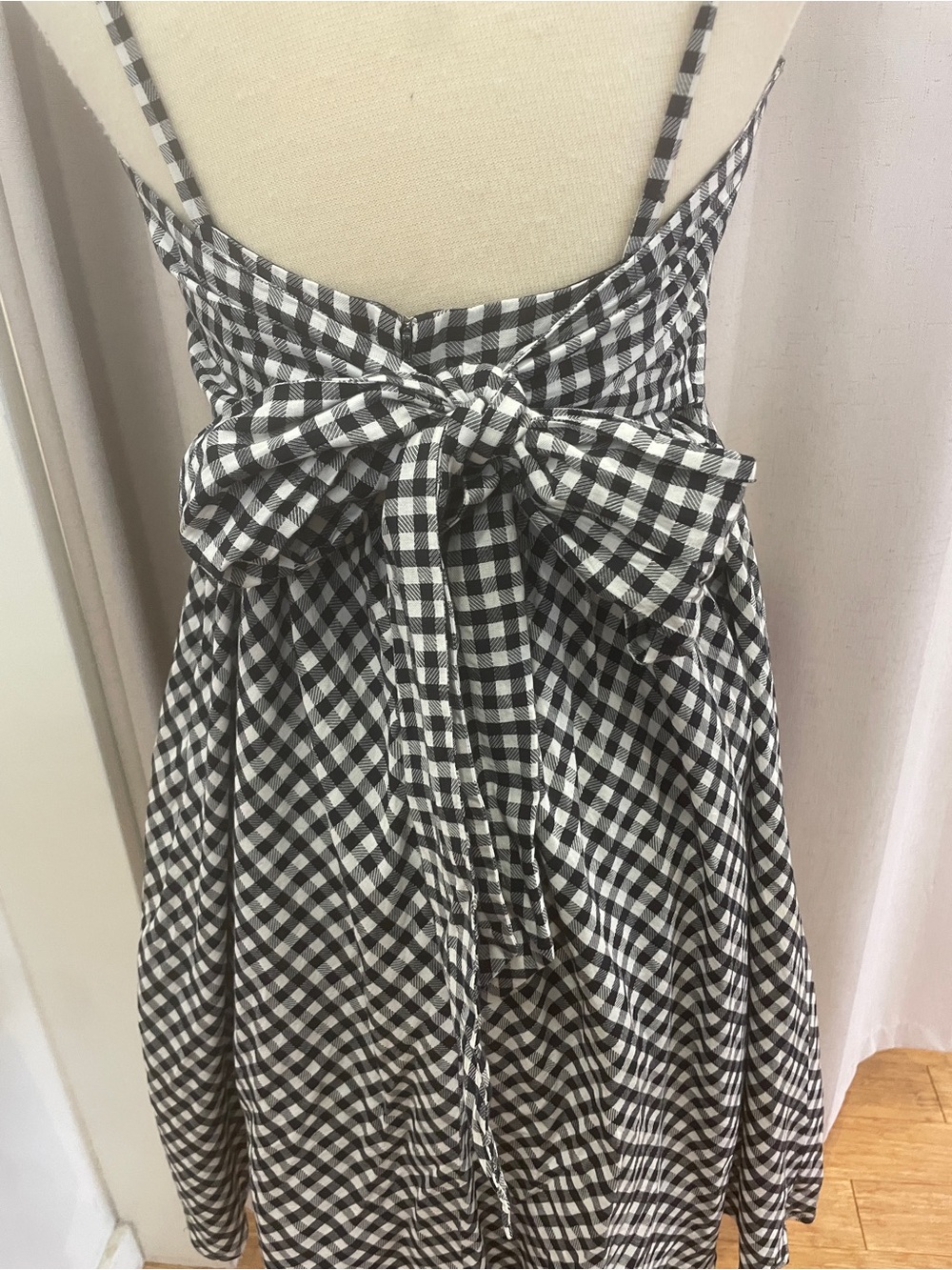 J. Crew Black and White Gingham Midi Sundress - Picture 4 of 4